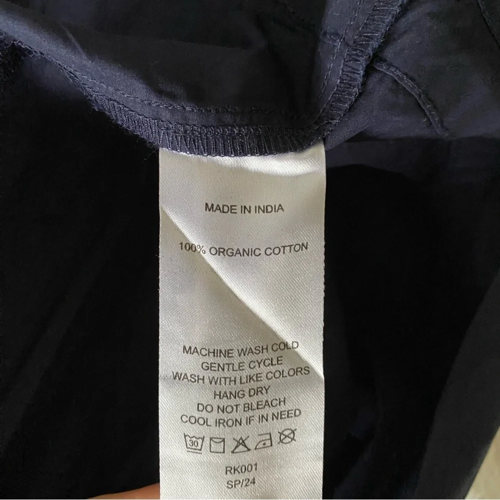 NEW Quince 100% Organic Cotton Poplin Tiered V-Neck Short Sleeve Maxi Dress sz S - Picture 13 of 13